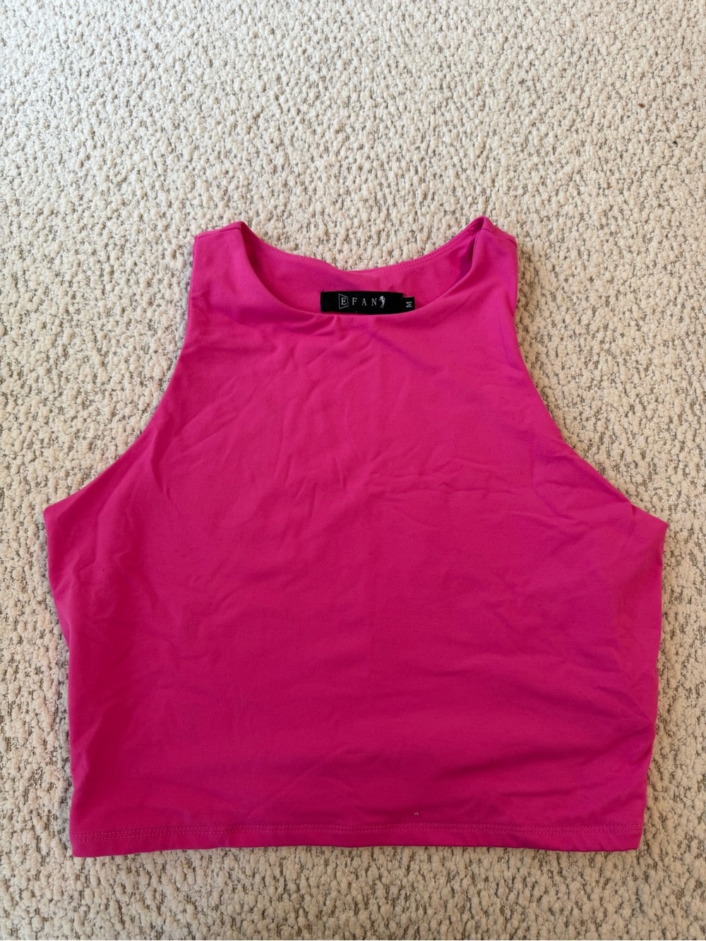 EFANS Hot Pink High-Neck Crop Tank